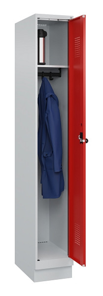C+P Spind Evolo PLUS, mit Sockel, 1 Abteil, 1950x300x500mm, 7035/3020, Verschluss Drehriegel, Ablageböden 1, 049020-10 S10005
