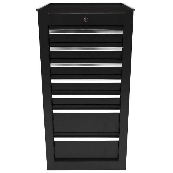 Metra Werkzeugschrank, schmal, 7 Schubladen, schwarz, 10268