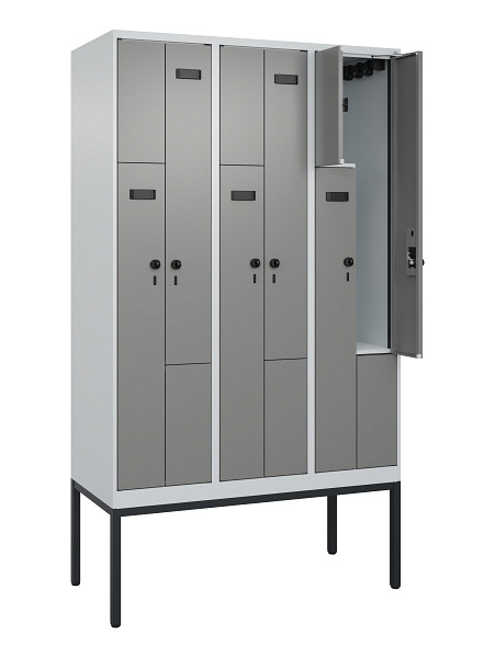 C+P Z-Spind Evolo PLUS, Gestell, 6 Fächer, 2120x1200x500mm, 7035/0004, Drehriegel, 0490337-326 S10009