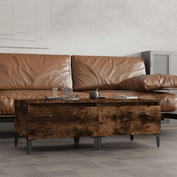 vidaXL Beistelltische 2 Stück Räuchereiche 50x46x35 cm Holzwerkstoff, 819527