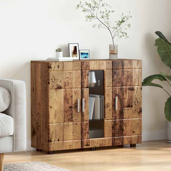 vidaXL Sideboard mit Regal Altholz 55.5 x 29 x 100 cm Holzwerkstoff, 880309