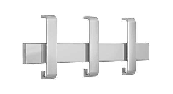 Kerkmann Sicherheits-Wandgarderobe Arosa aus Stahl, mit 3 Hut- und 3 zweifach Mantelhaken, alusilber, 32641914