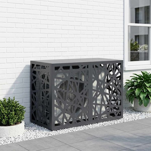 vidaXL Klimaanlagenabdeckung Anthrazit 90 x 40 x 60 cm Stahl, 8014152