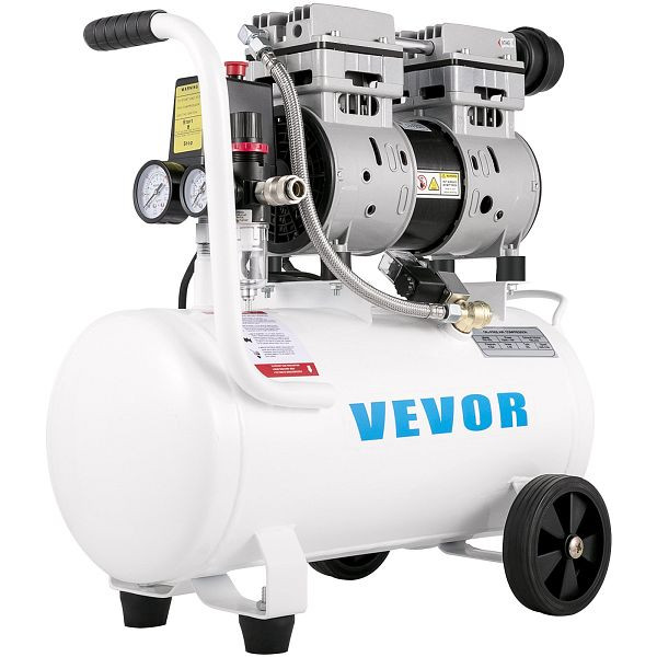 VEVOR Flüsterkompressor 25 L, ölfreier Kompressor 750 W mit eingebautem Abluftventilator, WSKYJ750-25L00001V2