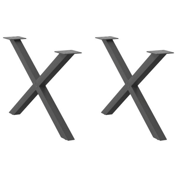vidaXL Couchtischbeine X-Form 2 Stück Anthrazit 70x(42-43) cm Stahl, 4012906