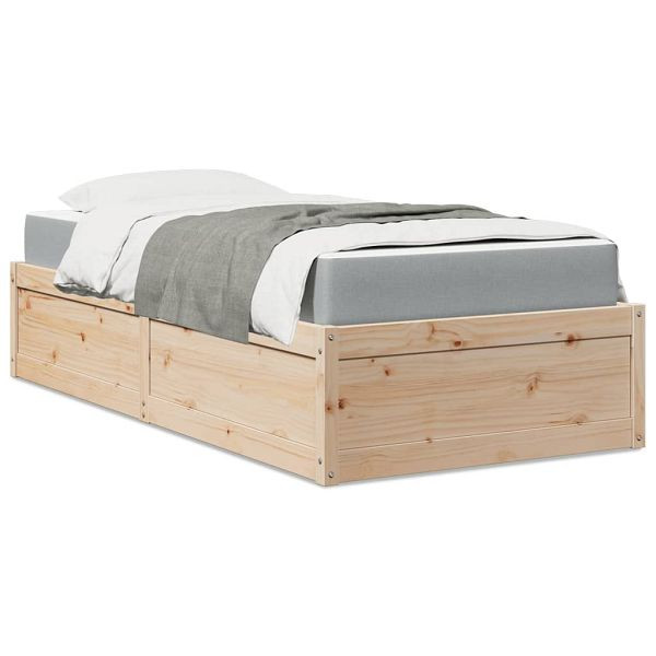 vidaXL Bett mit Matratze 90x190 cm Massivholz Kiefer, 3281955