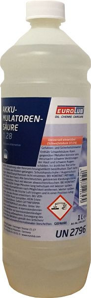 Eurolub Batteriesäure (Akkumulatorensäure), VE: 1 L, 10012657