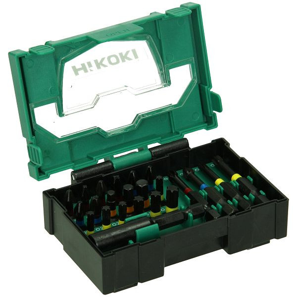 HiKOKI Bit-Box 1/4", 23-teilig, 25mm, schlagfest, inkl. magnetischem Bithalter, Größe I, 40030021