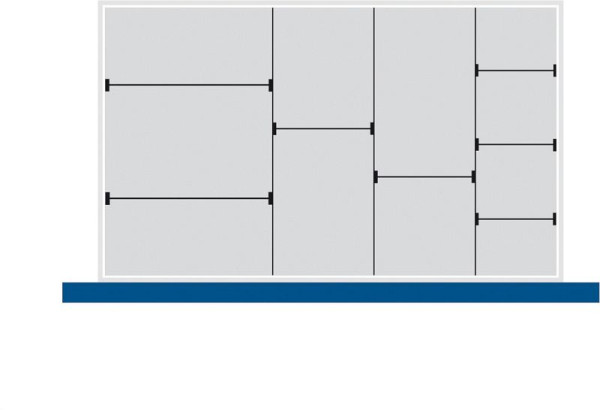 bott cubio Sortiment mit 10 Trennwänden 3 x Trennwand/7 x Steckwand BxTxH: 800 x 525 x 52 mm, verzinkt, 43020652.51