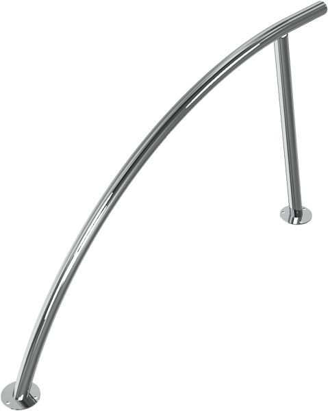 Schake Edelstahlfahrradanlehnbügel Ø 48 mm, zum Aufdübeln mit Bodenplatte Ø 120 mm Lochkreis Ø 94 mm 3 Bohrungen Ø 14 mm, 449_50P