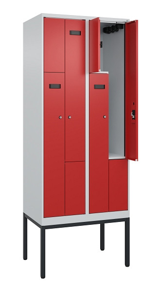 C+P Z-Spind Evolo PLUS, Gestell, 4 Fächer, 2120x800x500mm, 7035/3000, Zylinderschloss, 0490337-224 S10030