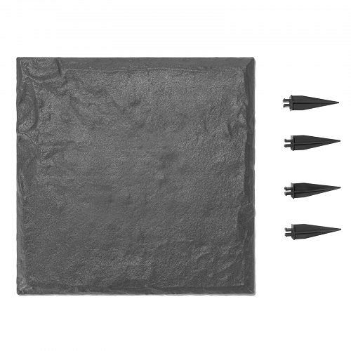 VEVOR Trittsteine Garten, VE: 16 Stück, 395x395 mm, Kunststoff Gehwegplatte Steinoptik PC+ABS-Harz, Rasen/Terrasse Grau, HYDJSHS16PCSYGHRF001V0