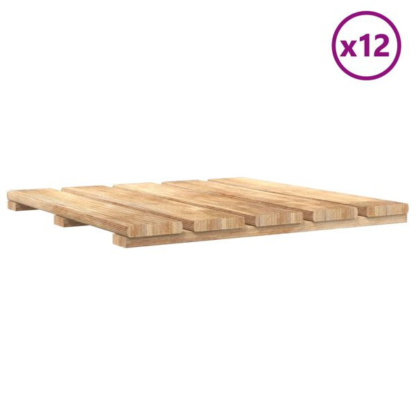 vidaXL Terrassenfliese 12-teilig Braun 50 x 50 cm, 3444823