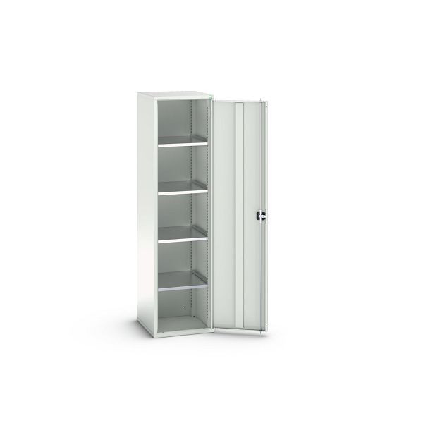 bott verso Flügeltürschrank, mit 4 Fachböden, BxTxH: 525 x 550 x 2000 mm, Lichtgrau / Lichtgrau, 16926067.16