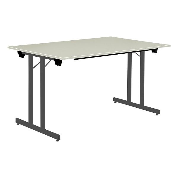 Bisley Klapptisch, rechteckig, Breite 1600 mm, Tiefe 800 mm, 19mm Tischstärke, 334 anthrazitgrau x G grau, KT1608G334