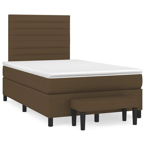 vidaXL Boxspringbett mit Matratze Dunkelbraun 120x190 cm Stoff, 3270365