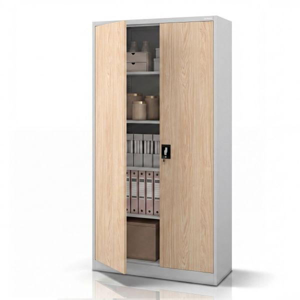 Jan Nowak Metall-Büroschrank für Dokumente, Grau / Sonoma-Eiche, 900x1950x400 mm, JAN H Eco Design, 2231