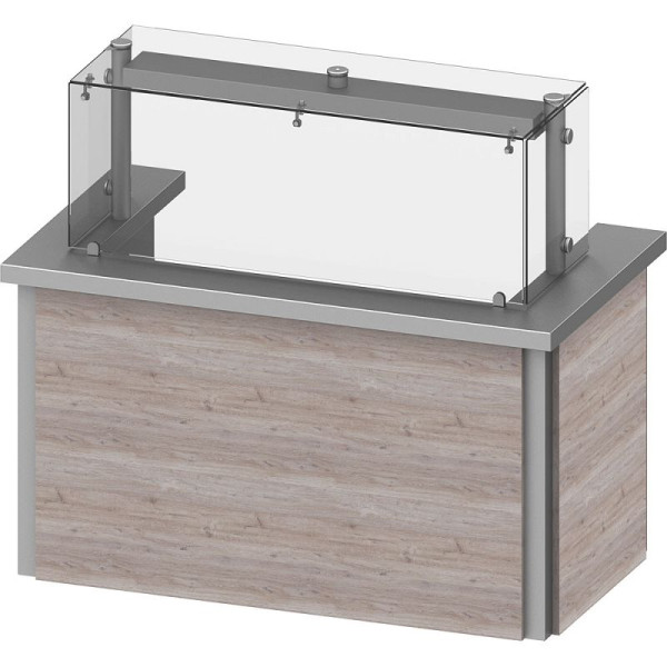 Stalgast Edelstahl Anfahrwand mit Dekorplatten und Hustenschutz Cube, für 2xGN1/1, FF12835