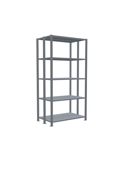 Schulte Grundregal, Steck-Doppelregal MULTIplus250, 2000 x 1000 x (2x300) mm, 2x5 Fachböden, Längenriegel, verzinkt, 17930