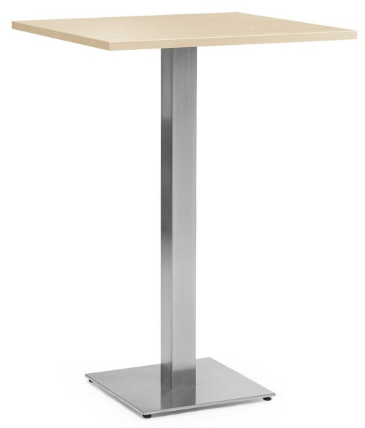 Deskin Cafeteria-/Stehtischsystem PARMA eckig, Gestell Edelstahl, Platte Holzdekor Ahorn, 287724