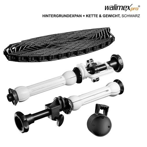 Walimex pro Hintergrundexpan + Kette & Gewicht, schwarz, 1014955