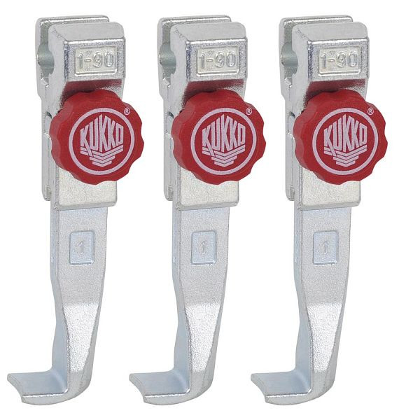 KUKKO 3 schnellverstellbare Abzughaken (Satz), Hakenlänge: 100 mm, 1-92-S