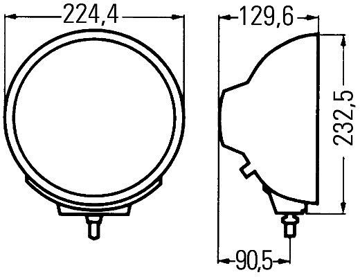 HELLA Halogen-Fernscheinwerfer, Luminator Chromium, 24/12V, geschraubt, ECE-R7/E1 44484/ECE-R8, gemusterte Scheibe, 800mm, rechts, 1F8 007 560-051