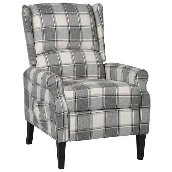 vidaXL Relaxsessel Verstellbar Weiß Grau Stoff, 329306, 8720286426722