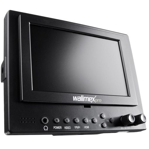 Walimex pro LCD Monitor Cineast I 12,7 cm 5 Zoll Video-DSLR Full HD, Sonnenblende, Akkuhalter, Netzgerät, Akku, 18682