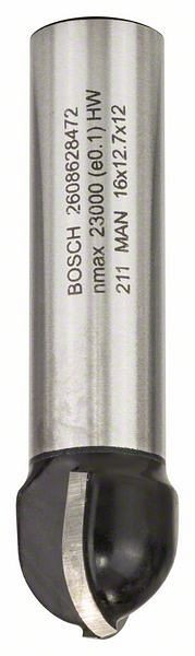Bosch Hohlkehlfräser, 12 mm, R1 8 mm, D 16 mm, L 12,7 mm, G 54 mm, 2608628472