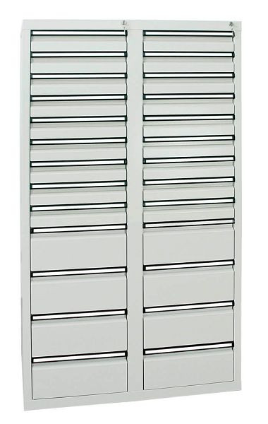 stumpf Schubladenschrank Serie STS 410, RAL 7035/7035, 26 Schubladen (18x100, 8x200 mm), 7104807