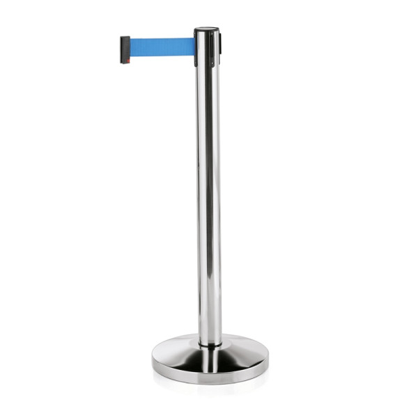 WAS Abgrenzungspfosten Lightflex mit Gurtband blau, 2 m, Edelstahl, VE: 2 Stück, 2814204