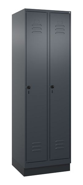 C+P Umkleidespind Classic PLUS, Sockel, 2 Abteile, 1950x600x500mm, 7016/7016, Drehriegel, 080020-20 S10012