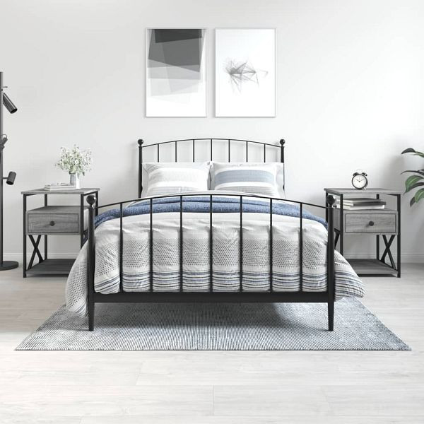 vidaXL Nachttische 2 Stück Grau Sonoma 40x42x55 cm Holzwerkstoff, 826080