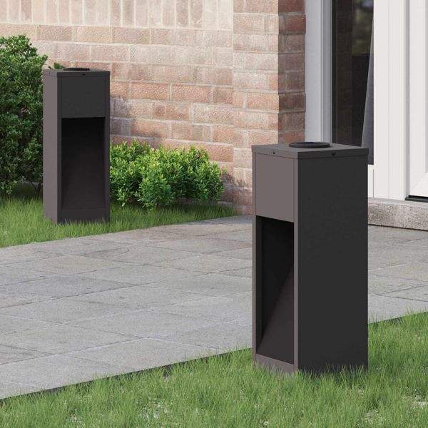 vidaXL Solar LED Wegeleuchte 2 pcs Schwarz Kalt gewalzter Stahl, 879709