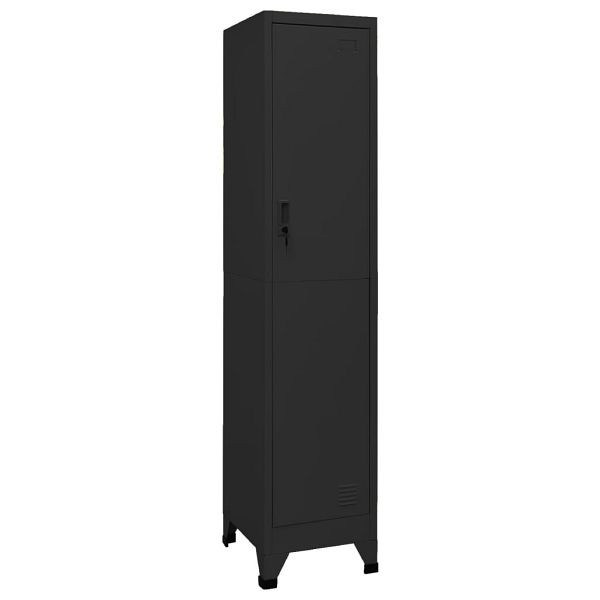 vidaXL Schließfachschrank Schwarz 38x45x180 cm Stahl, 339774