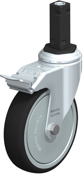 Blickle LKRA-PATH 126K-11-FI-FK-EV13 Apparate-Lenkrolle mit Expander & Feststeller, Thermoplastisches Polyurethan, Grau, 848892
