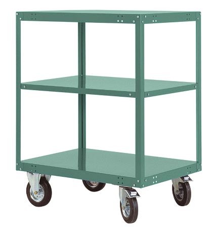 Manuflex Etagenwagen TRANSOMOBIL, mit 500 kg Tragkraft, HxBxT: 1295 x 1200 x 800 mm, graugrün, TP4083.0001