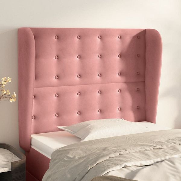 vidaXL Kopfteil mit Ohren Rosa 83x23x118/128 cm Samt, 3118425