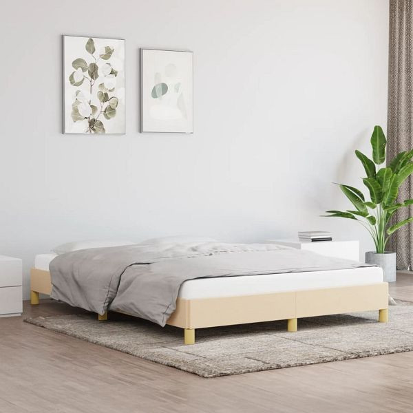 vidaXL Bettgestell Creme 140x190 cm Stoff, 346815, 8720287168645
