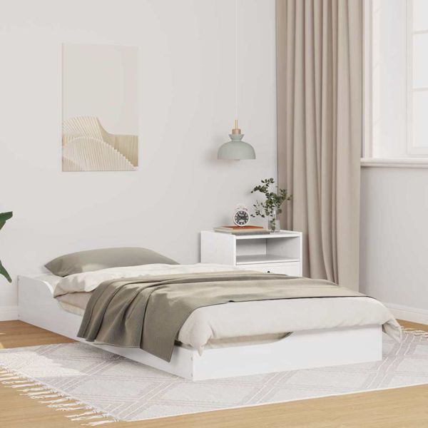 vidaXL Bodenbettgestell Weiß 75 x 190 cm Massivholz Kiefer, 873398