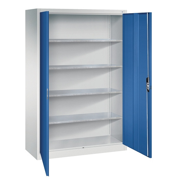 C+P Flügeltürenschrank Acurado, H1950xB1200xT500mm, 7035/5010, Traglast 70 kg, 8931-00 S11003