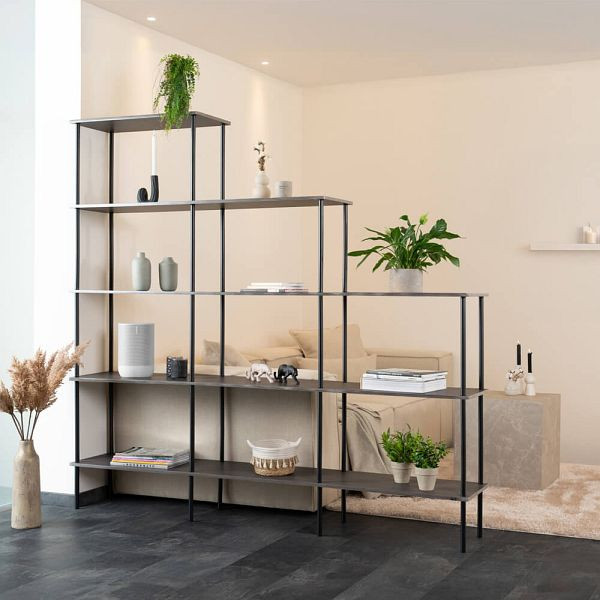 HOME DELUXE Regal INDU Dark Oak, (L x B x H): 207 x 35 x 196 cm, 59048