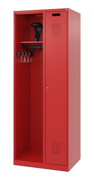 C+P Feuerwehrspind Evolo, Modell KOMBI, 2 Abteile, H1850xB700xT500 mm, Feuerrot, Helmhalter, 0494015-15 S10005