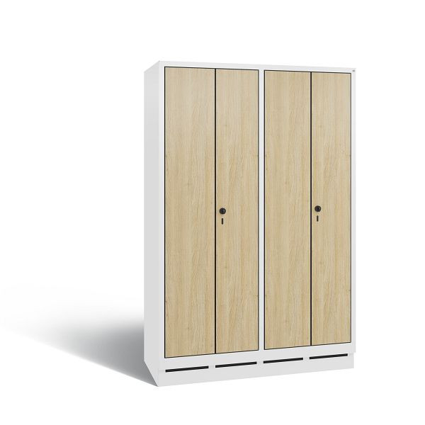 C+P Spind Evolo, 4 Abteile, H1800xB1190xT500 mm, Weiß/MDF Eiche, 48022-40 S10415