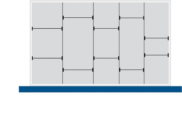 bott cubio Sortiment mit 18 Trennwänden 4 x Trennwand/14 x Steckwand BxTxH: 800 x 525 x 77 mm, verzinkt, 43020655.51