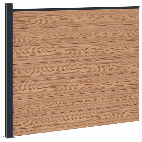 vidaXL Zaunelement WPC und Aluminium Braun, 42039067