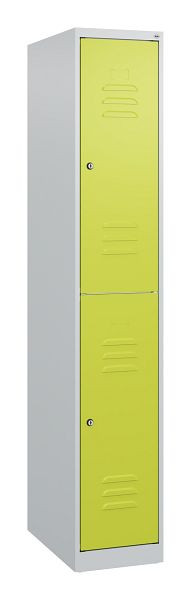 C+P Doppelstöckiger Spind Classic PLUS, 1700x300x500mm, 7035/0024, Zylinderschlösser, 0803007-10 S10022