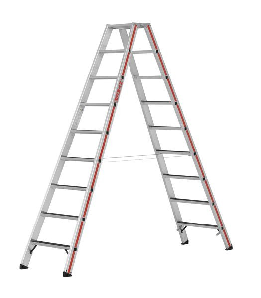 HYMER Stufenstehleiter R13, beidseitig begehbar, 2x9 Stufen, Länge 2,28 m, 862418