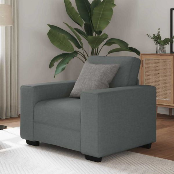 vidaXL Sessel Dunkelgrau 60 cm Abmessung Stoff, 4105147